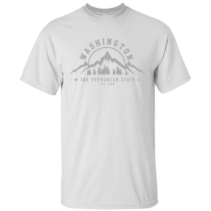 Washington The Evergreen State Nature Mountains Outdoor Gift Tall T-Shirt