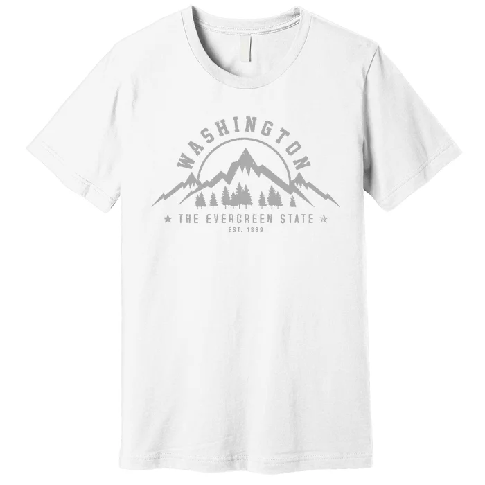 Washington The Evergreen State Nature Mountains Outdoor Gift Premium T-Shirt