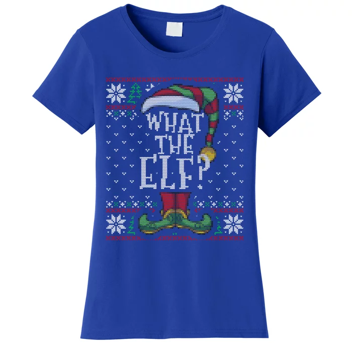 What The Elf Family Christmas Matching Ugly Sweater Pajama Funny Gift Women's T-Shirt