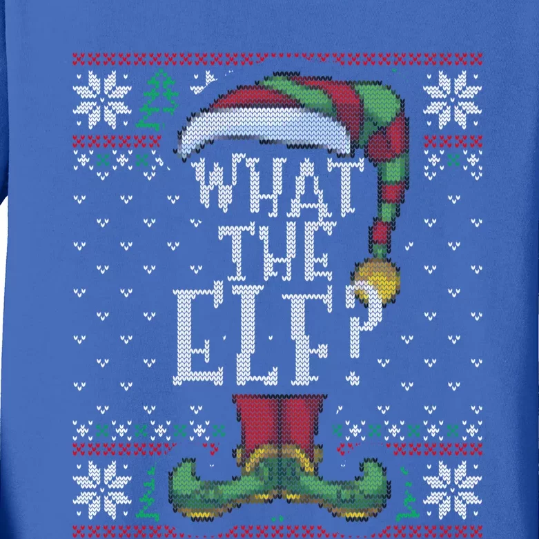 What The Elf Family Christmas Matching Ugly Sweater Pajama Funny Gift Kids Long Sleeve Shirt