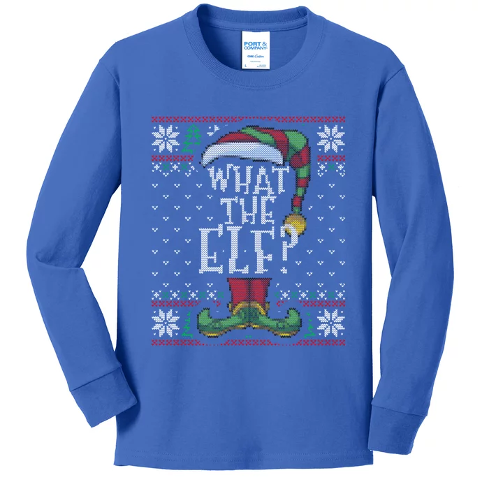 What The Elf Family Christmas Matching Ugly Sweater Pajama Funny Gift Kids Long Sleeve Shirt