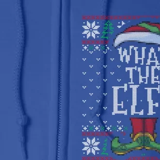 What The Elf Family Christmas Matching Ugly Sweater Pajama Funny Gift Full Zip Hoodie