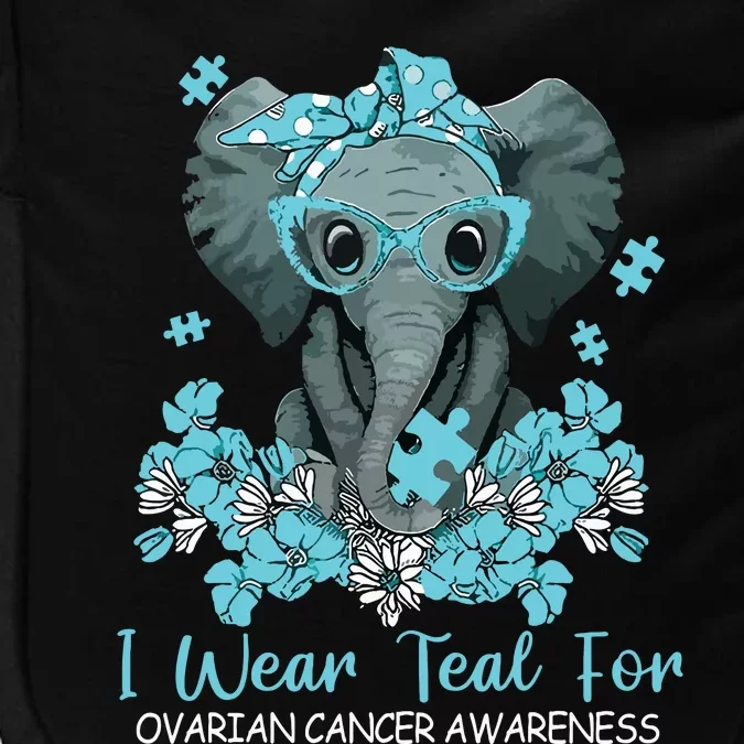 Women Teal Elephant I Wear Teal For Ovarian Cancer Awareness Impact Tech Backpack