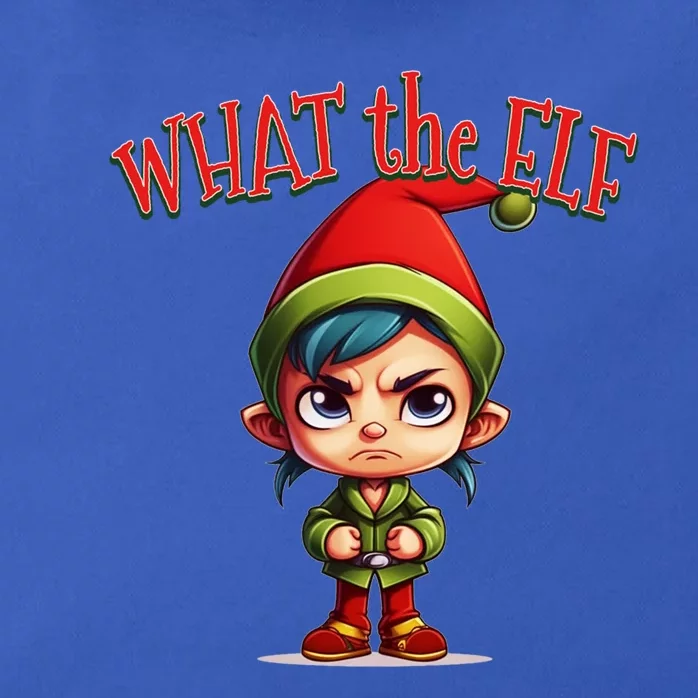 What The Elf Cute Moody Elf For Christmas Holiday Gift Zip Tote Bag