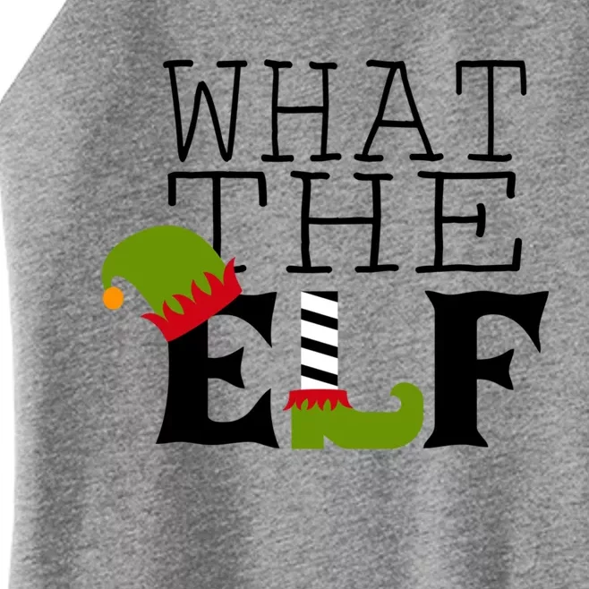 What The Elf Funny Christmas Festive Graphic Holiday Gift Women’s Perfect Tri Rocker Tank