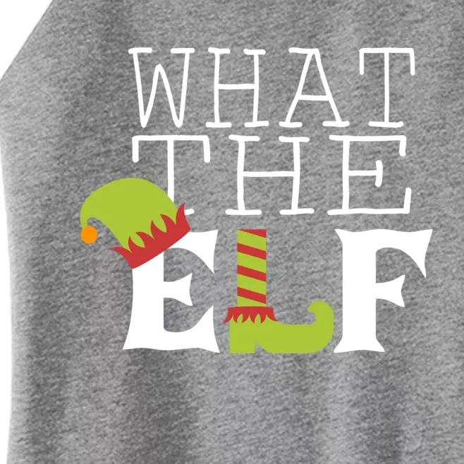 What The Elf Funny Christmas Festive Graphic Holiday Gift Women’s Perfect Tri Rocker Tank