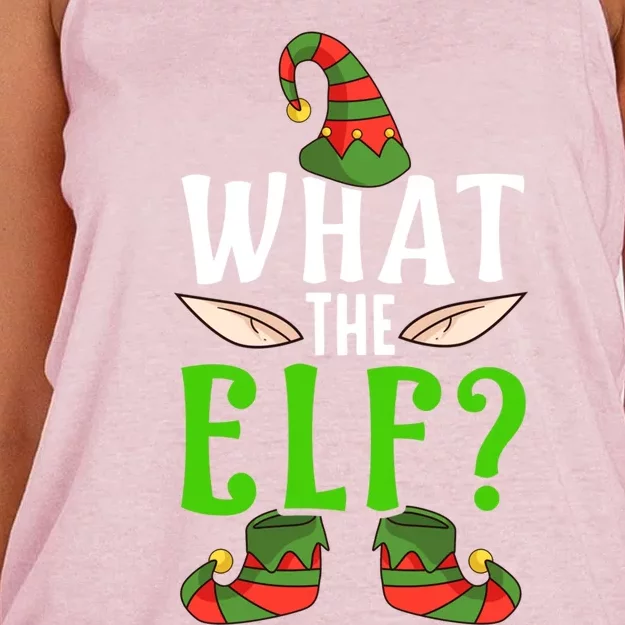 What The Elf Funny Ears No Swearing Christmas Meaningful Gift Women's Knotted Racerback Tank