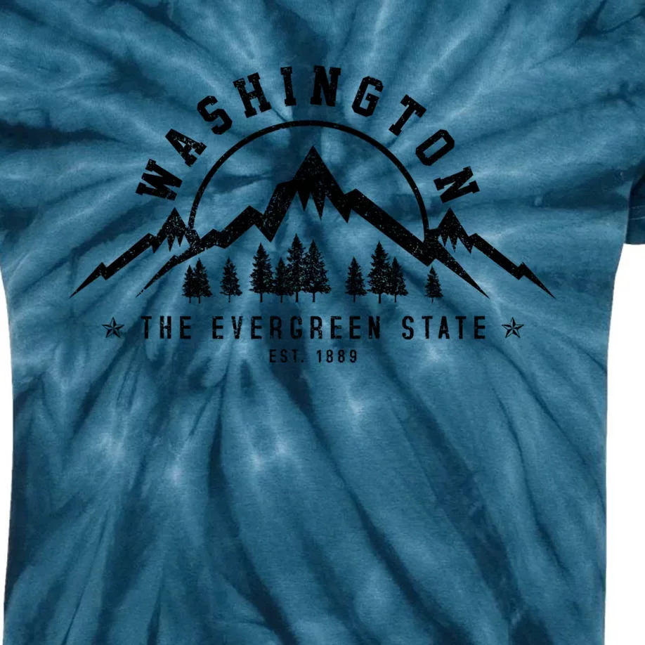 Washington The Evergreen State Nature Mountains Outdoor Gift T Kids Tie-Dye T-Shirt