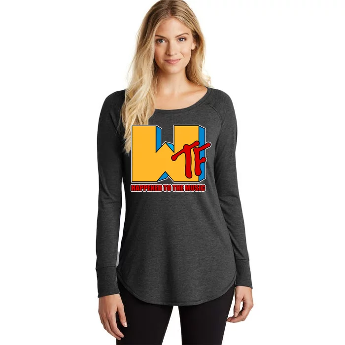 WTF Happened To The Music Funny Women's Perfect Tri Tunic Long Sleeve Shirt