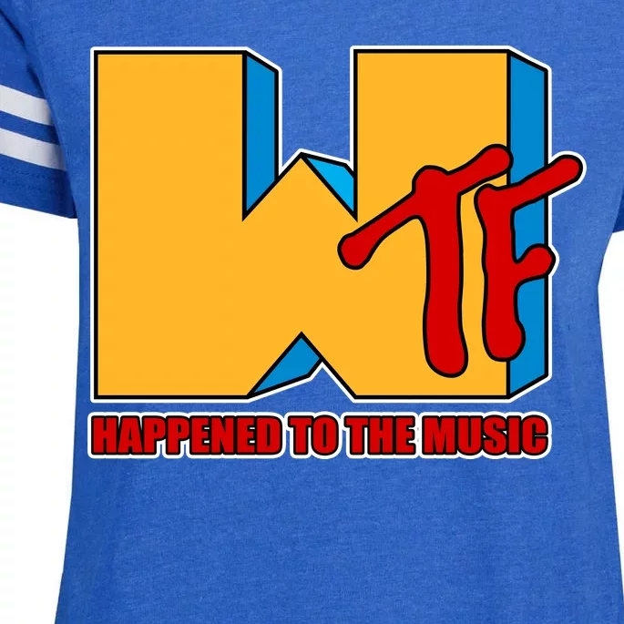 WTF Happened To The Music Funny Enza Ladies Jersey Football T-Shirt