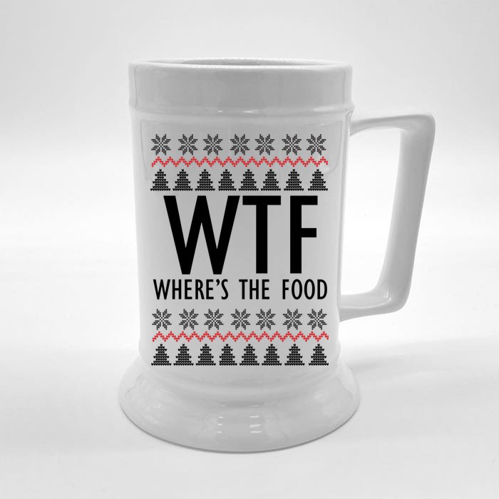 WTF Where's The Food Ugly Front & Back Beer Stein