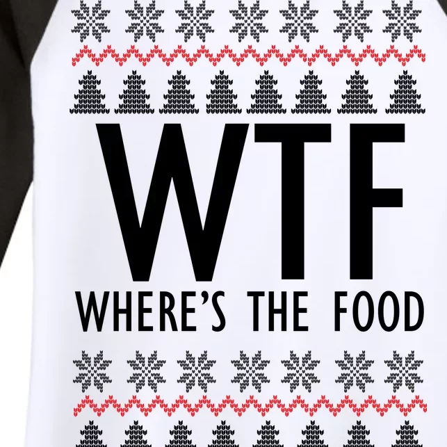 WTF Where's The Food Ugly Women's Tri-Blend 3/4-Sleeve Raglan Shirt