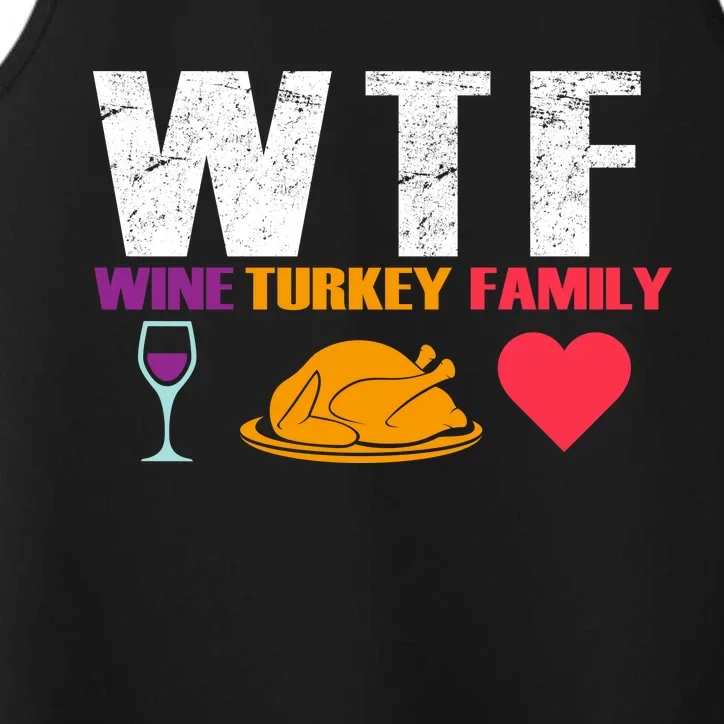 WTF Wine Turkey Family Thanksgiving Performance Tank