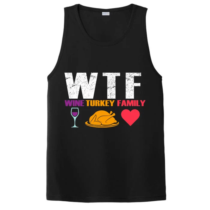 WTF Wine Turkey Family Thanksgiving Performance Tank