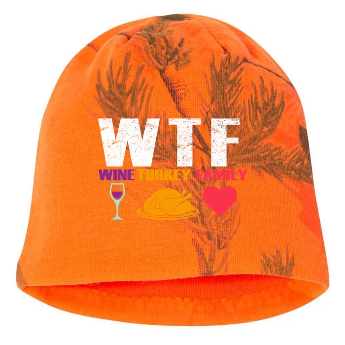 WTF Wine Turkey Family Thanksgiving Kati - Camo Knit Beanie