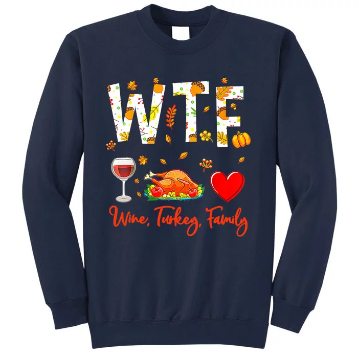 Wine Turkey Family Shirt WTF Funny Thanksgiving Gift Shirt Tall Sweatshirt