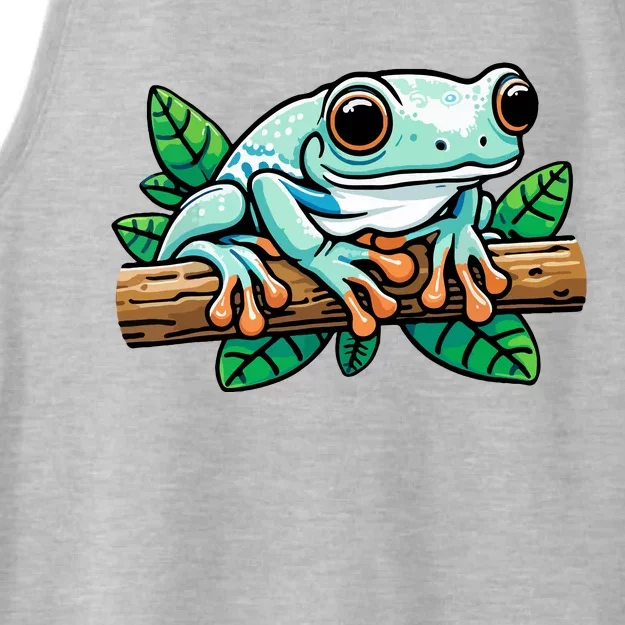 Whites Tree Frog Lover Australian Green Tree Frog Ladies Tri-Blend Wicking Tank