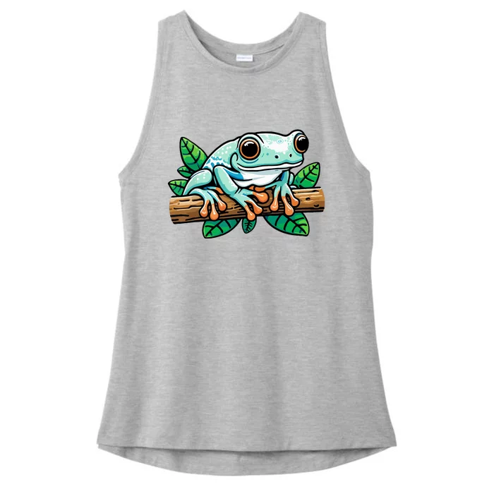 Whites Tree Frog Lover Australian Green Tree Frog Ladies Tri-Blend Wicking Tank