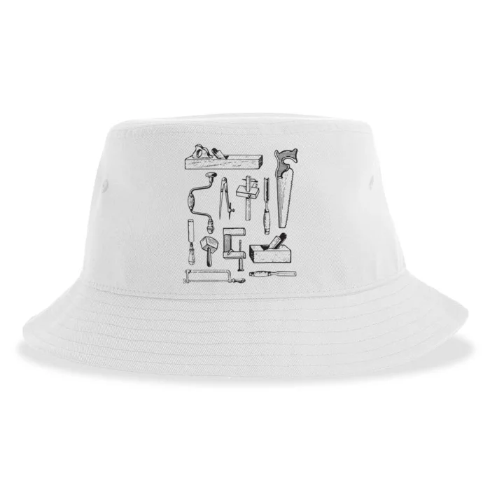 Woodworking Tools For Carpenters And Woodworkers Gift Men Sustainable Bucket Hat