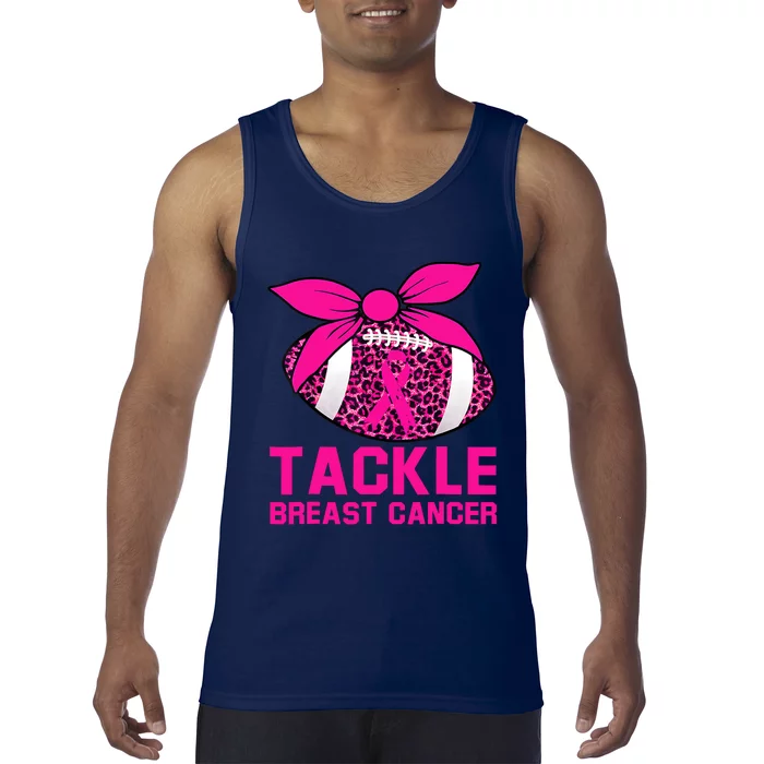 Woman Tackle Football Pink Ribbon Breast Cancer Awareness Tank Top