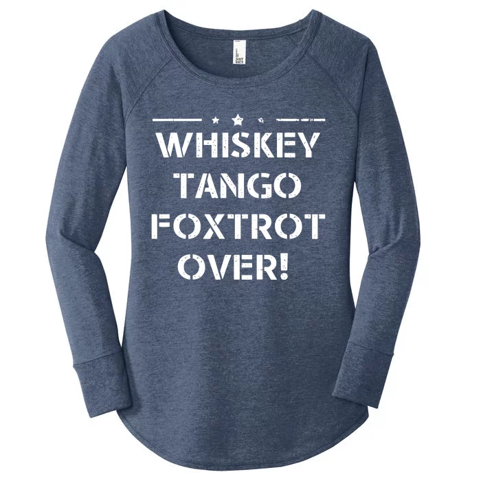 Whiskey Tango Foxtrot Over Shirts Men Women Military Design Women's Perfect Tri Tunic Long Sleeve Shirt