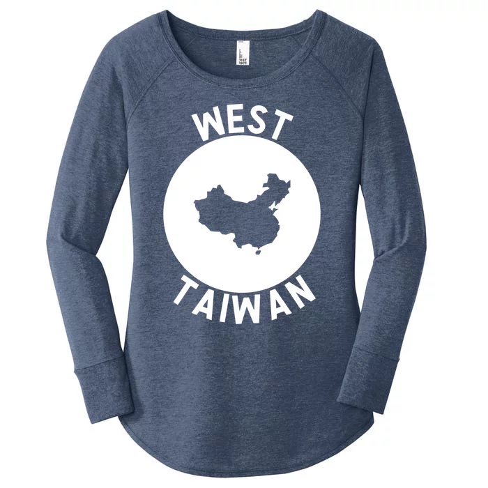 West Taiwan Funny China Map Cute Gift Women's Perfect Tri Tunic Long Sleeve Shirt