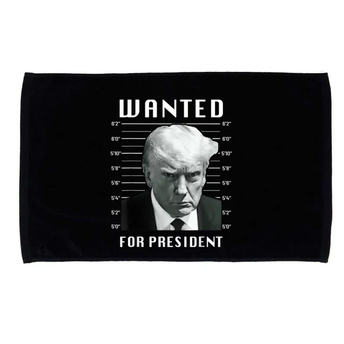 Wanted Trump For President Trump Mug Shot Never Surrender Microfiber Hand Towel