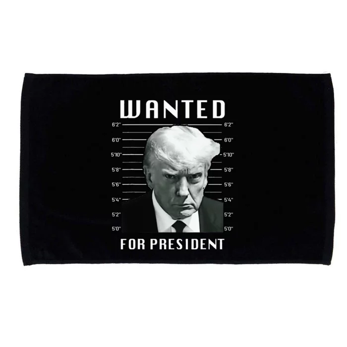 Wanted Trump For President Trump Mug Shot Never Surrender Microfiber Hand Towel