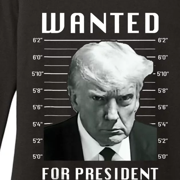 Wanted Trump For President Trump Mug Shot Never Surrender Womens CVC Long Sleeve Shirt