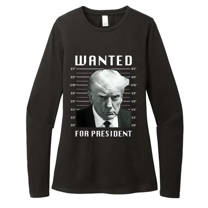 Wanted Trump For President Trump Mug Shot Never Surrender Womens CVC Long Sleeve Shirt