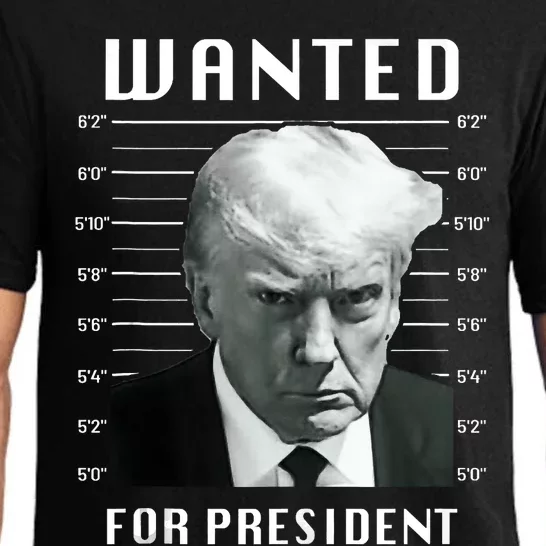 Wanted Trump For President Trump Mug Shot Never Surrender Pajama Set