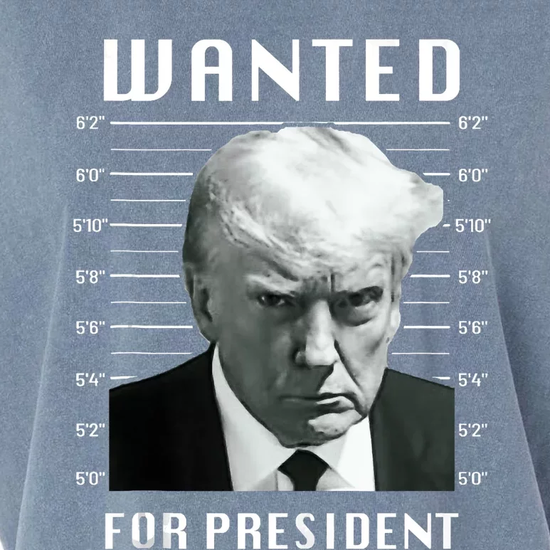 Wanted Trump For President Trump Mug Shot Never Surrender Garment-Dyed Women's Muscle Tee