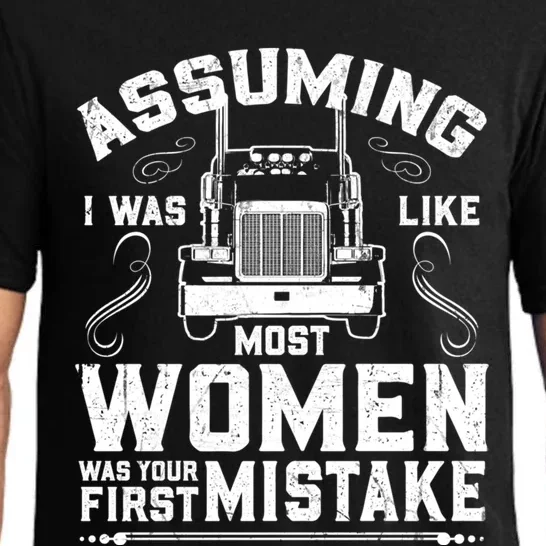 Wo Trucker Female Truck Driver Funny Gift Pajama Set