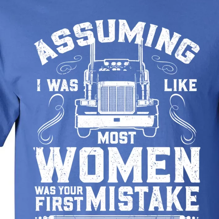 Wo Trucker Female Truck Driver Funny Gift Tall T-Shirt