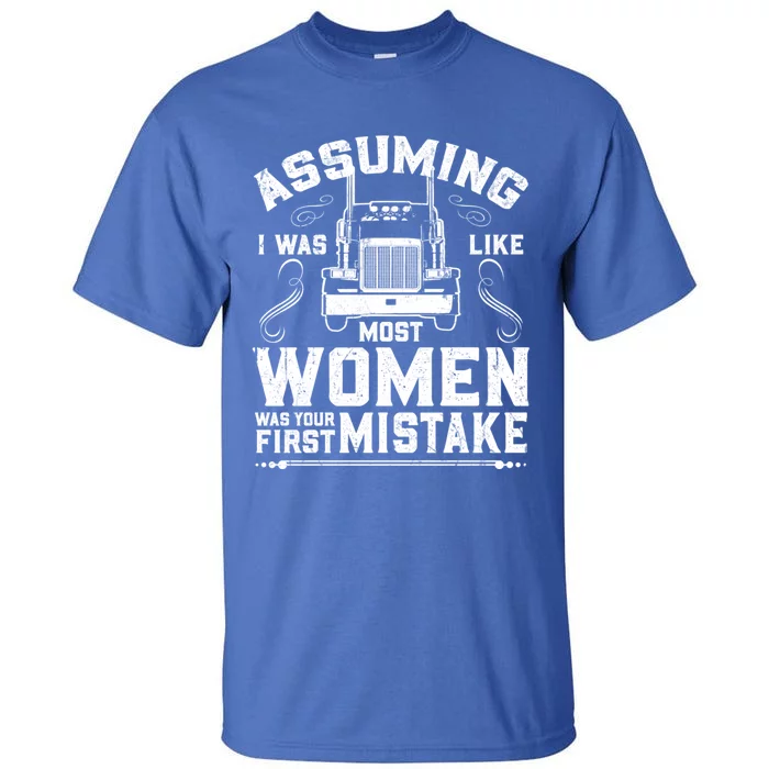 Wo Trucker Female Truck Driver Funny Gift Tall T-Shirt