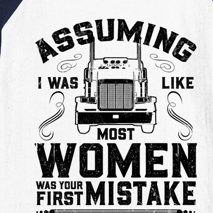 Wo Trucker Female Truck Driver Funny Gift Baseball Sleeve Shirt