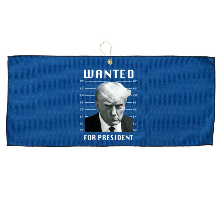 Wanted Trump For President Trump Mug Shot Never Surrender Trending Design Large Microfiber Waffle Golf Towel