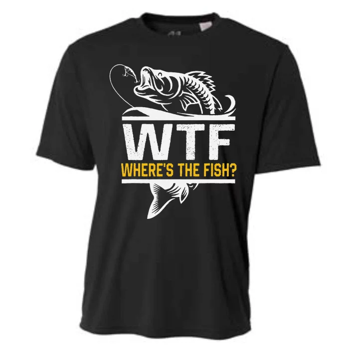 Wheres The Fish Wtf Funny Fishing Cooling Performance Crew T-Shirt