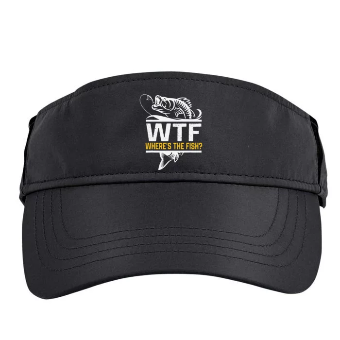 Wheres The Fish Wtf Funny Fishing Adult Drive Performance Visor