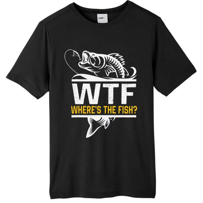 Wheres The Fish Wtf Funny Fishing ChromaSoft Performance T-Shirt