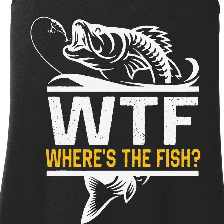 Wheres The Fish Wtf Funny Fishing Ladies Essential Tank