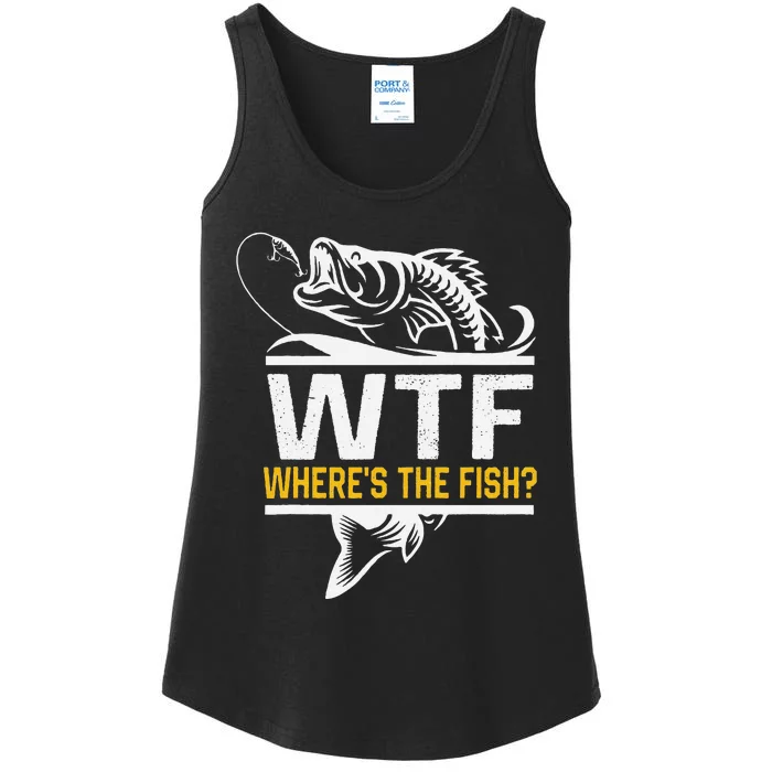 Wheres The Fish Wtf Funny Fishing Ladies Essential Tank