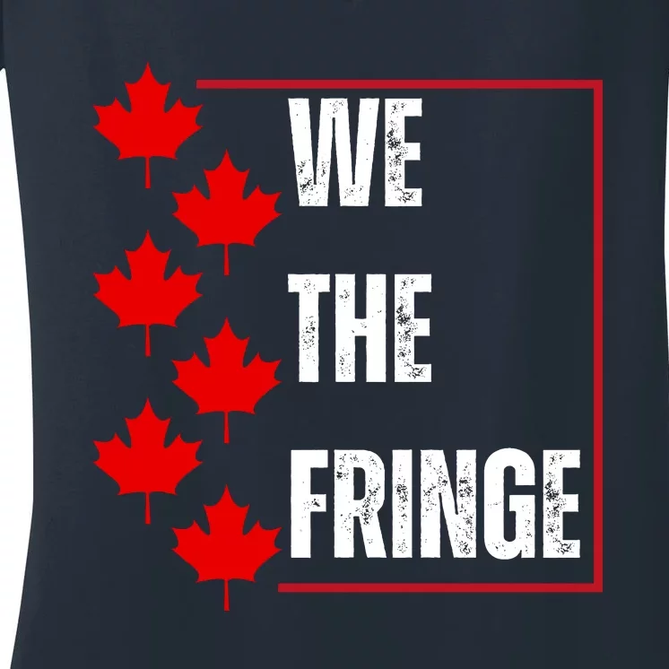 We The Fringe Canadian Leaf Flag Women's V-Neck T-Shirt