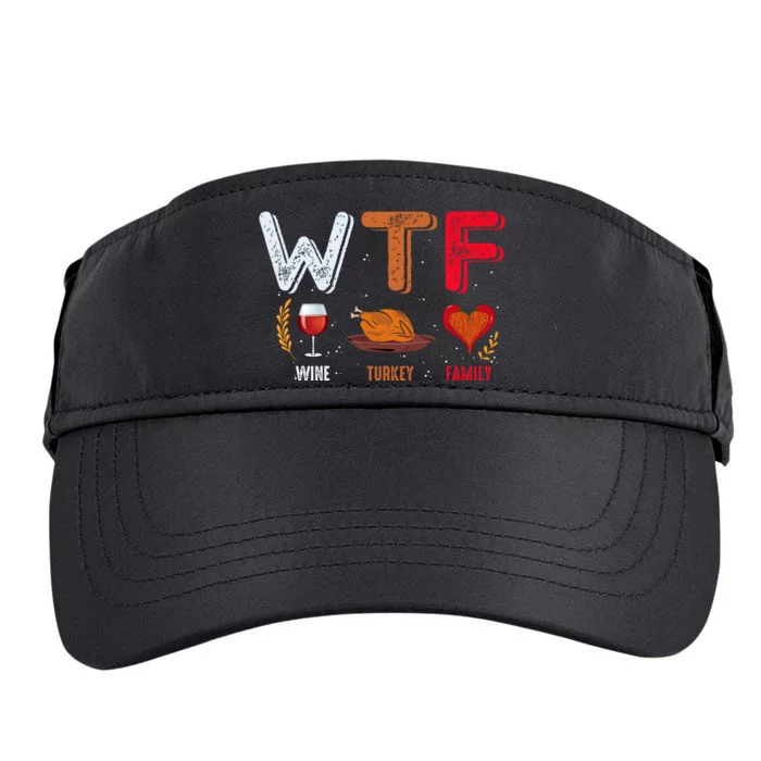 Wine Turkey Family Fall Vibes Autumn Season Thanksgiving Pumpkin Spice Funny Adult Drive Performance Visor