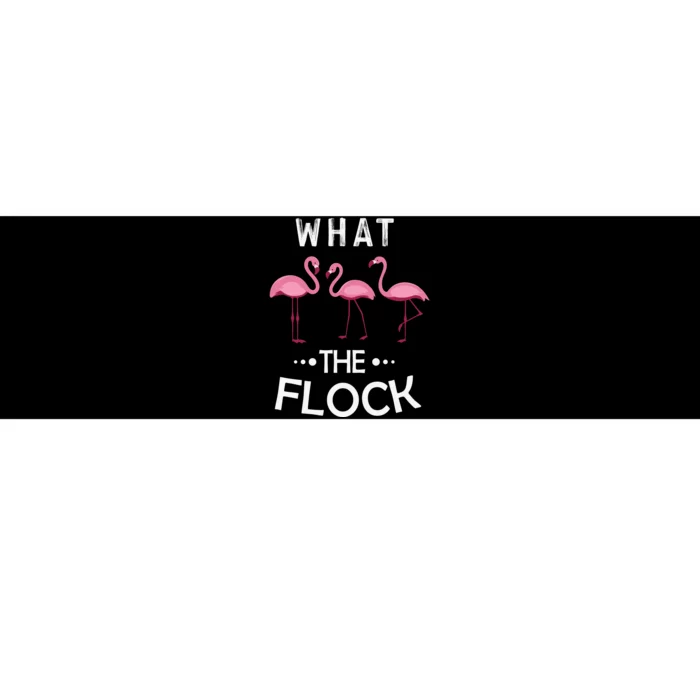 What The Flock Funny Pink Flamingo Bumper Sticker