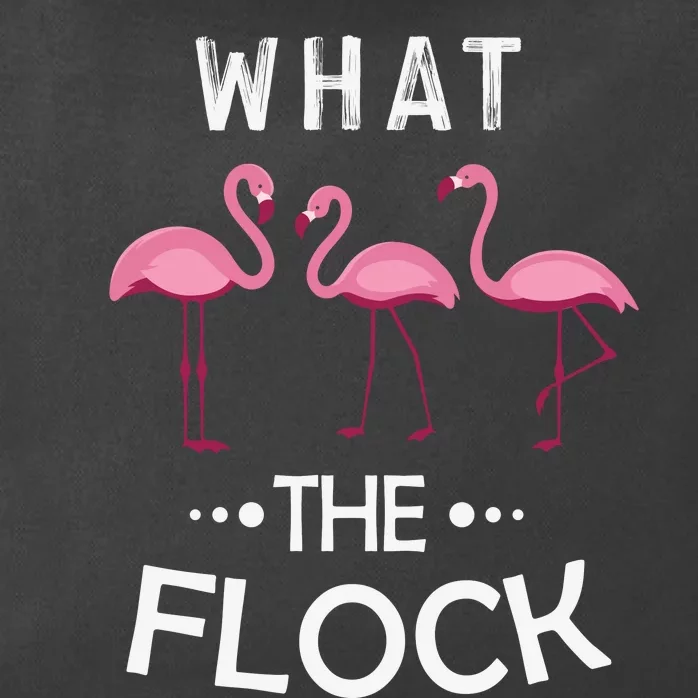 What The Flock Funny Pink Flamingo Zip Tote Bag