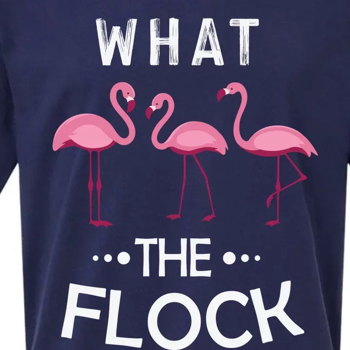 What The Flock Funny Pink Flamingo Sueded Cloud Jersey T-Shirt