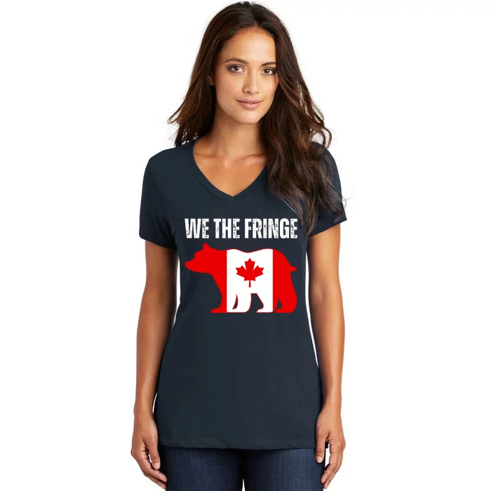 WE THE FRINGE CANADA FREEDOM CONVOY Women's V-Neck T-Shirt