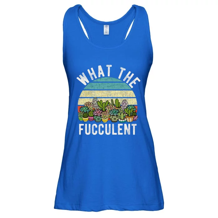 What The Fucculent Cactus Succulent Pun Gardening Fun Ladies Essential Flowy Tank