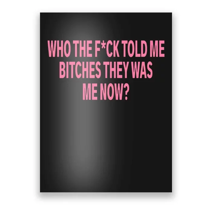 Who The Fuck Told Me Bitches They Was Me Now Poster